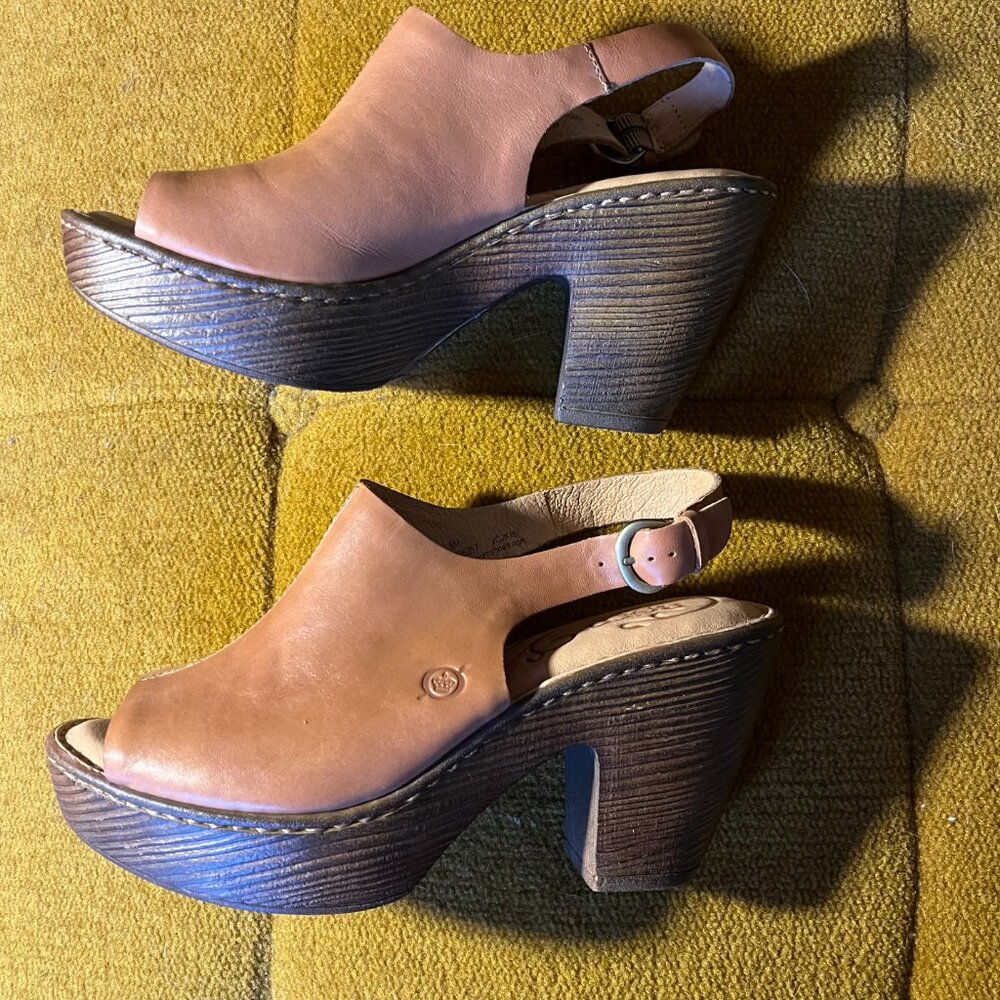 🌿 Børn Caramel leather open toed sandal